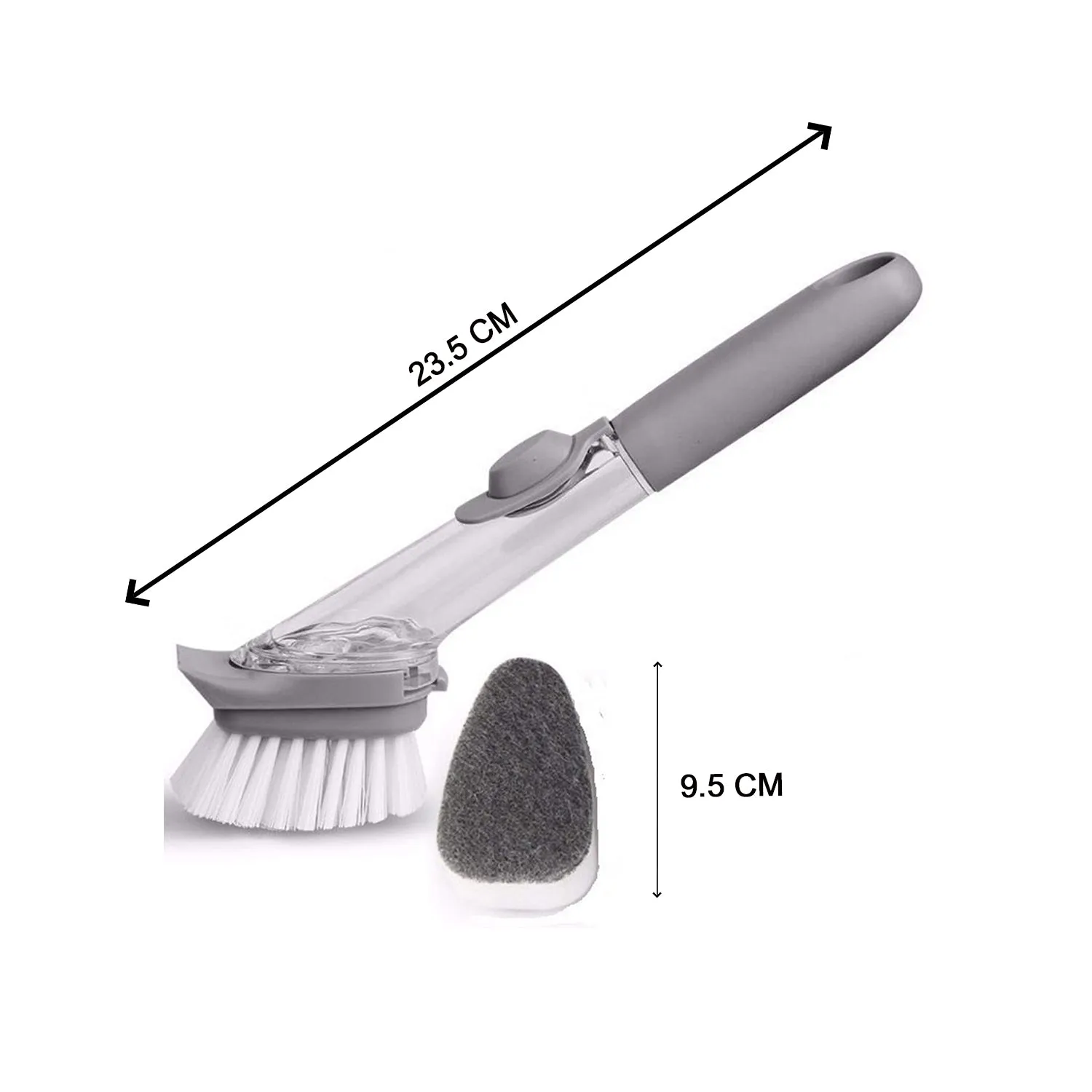 1271A 2-in-1 Dishwashing Brush, Long Handle Wash Pot Brush Washing Dish