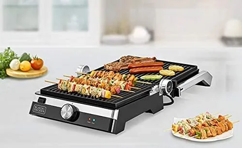 220 Volts Black Decker Variable Temperature Control 180° Grill/BBQ Stainless Steel 2000 Watts CG2000