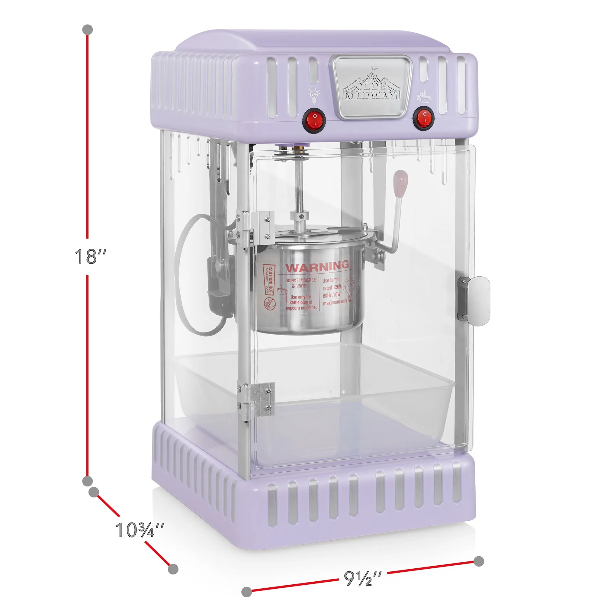 2.5 oz. Retro-Style Popcorn Machine, Purple