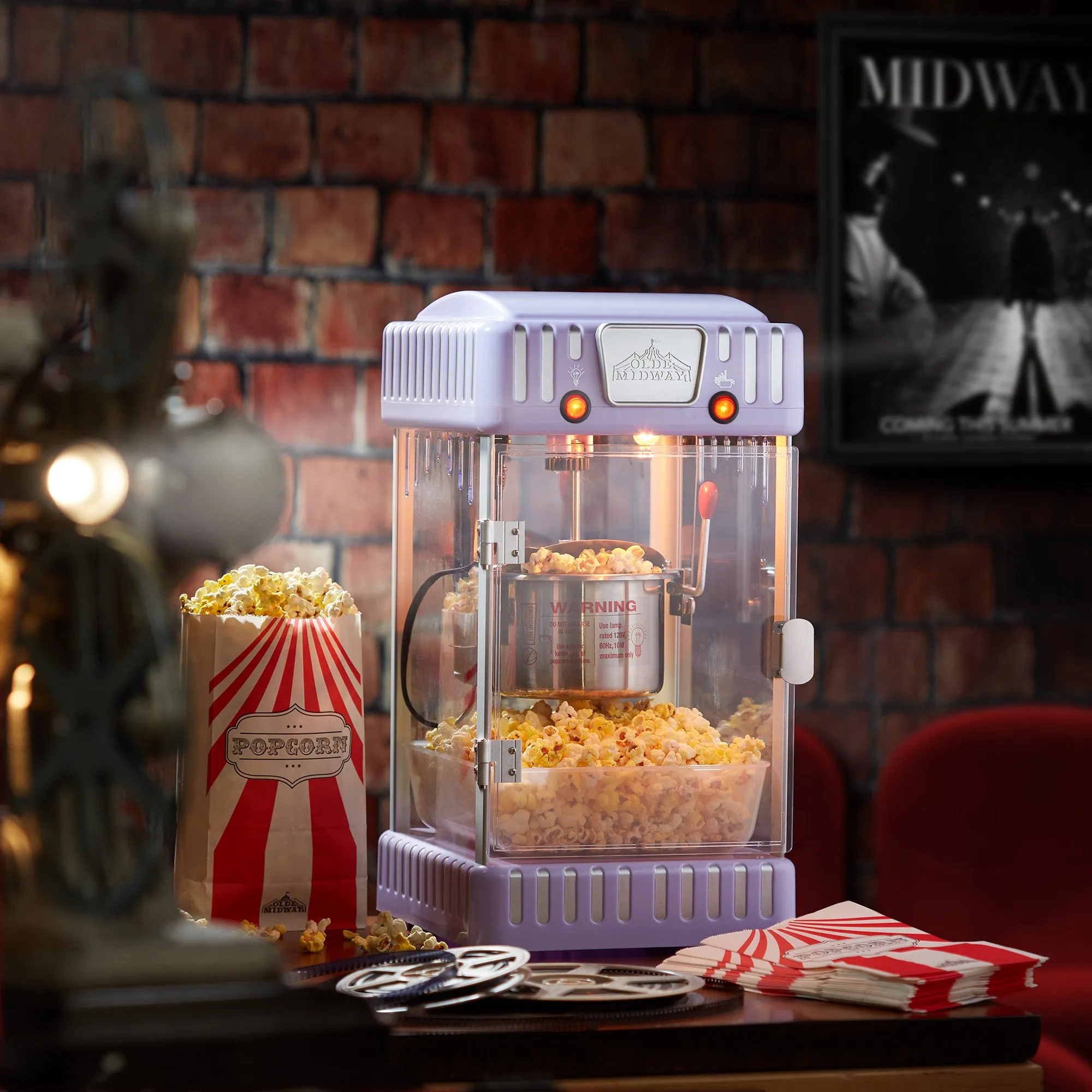 2.5 oz. Retro-Style Popcorn Machine, Purple