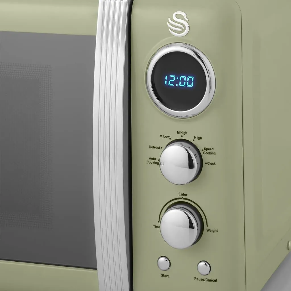 800W Retro Digital Microwave