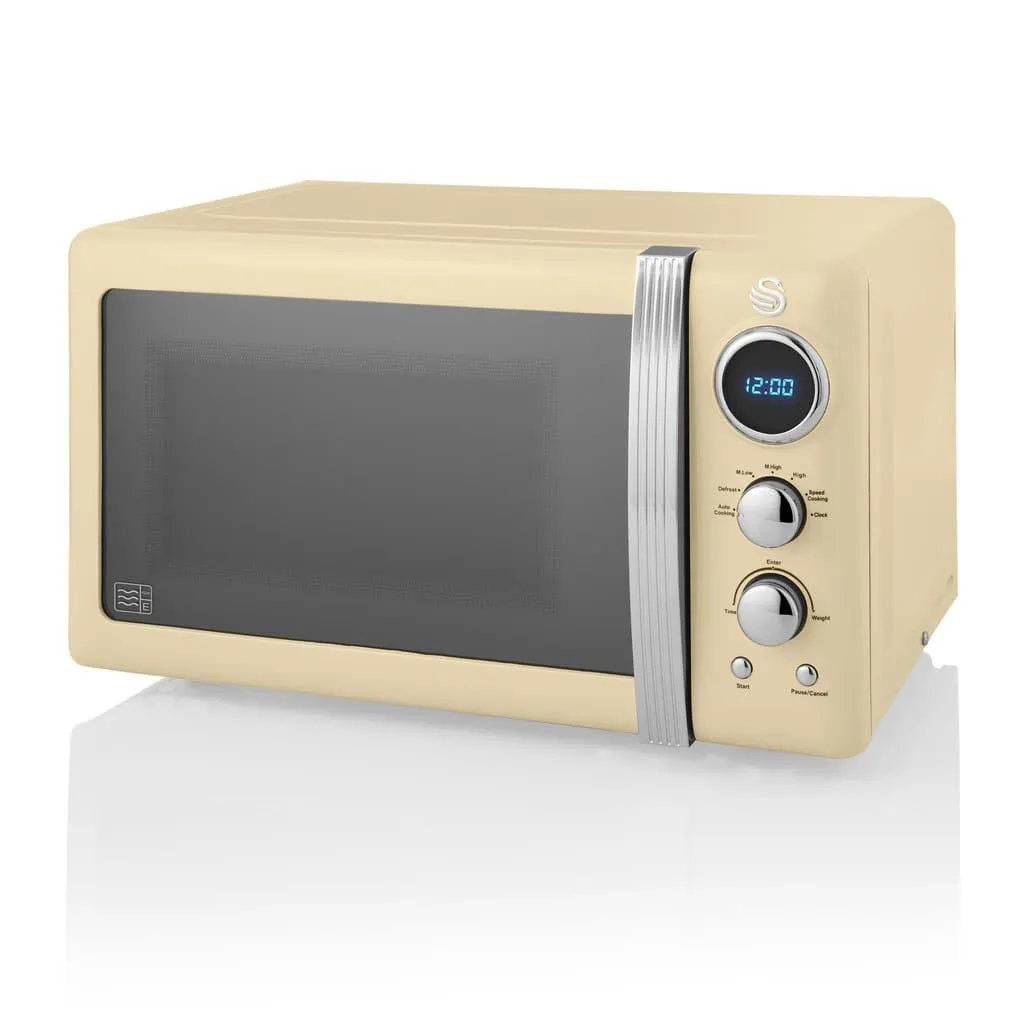 800W Retro Digital Microwave