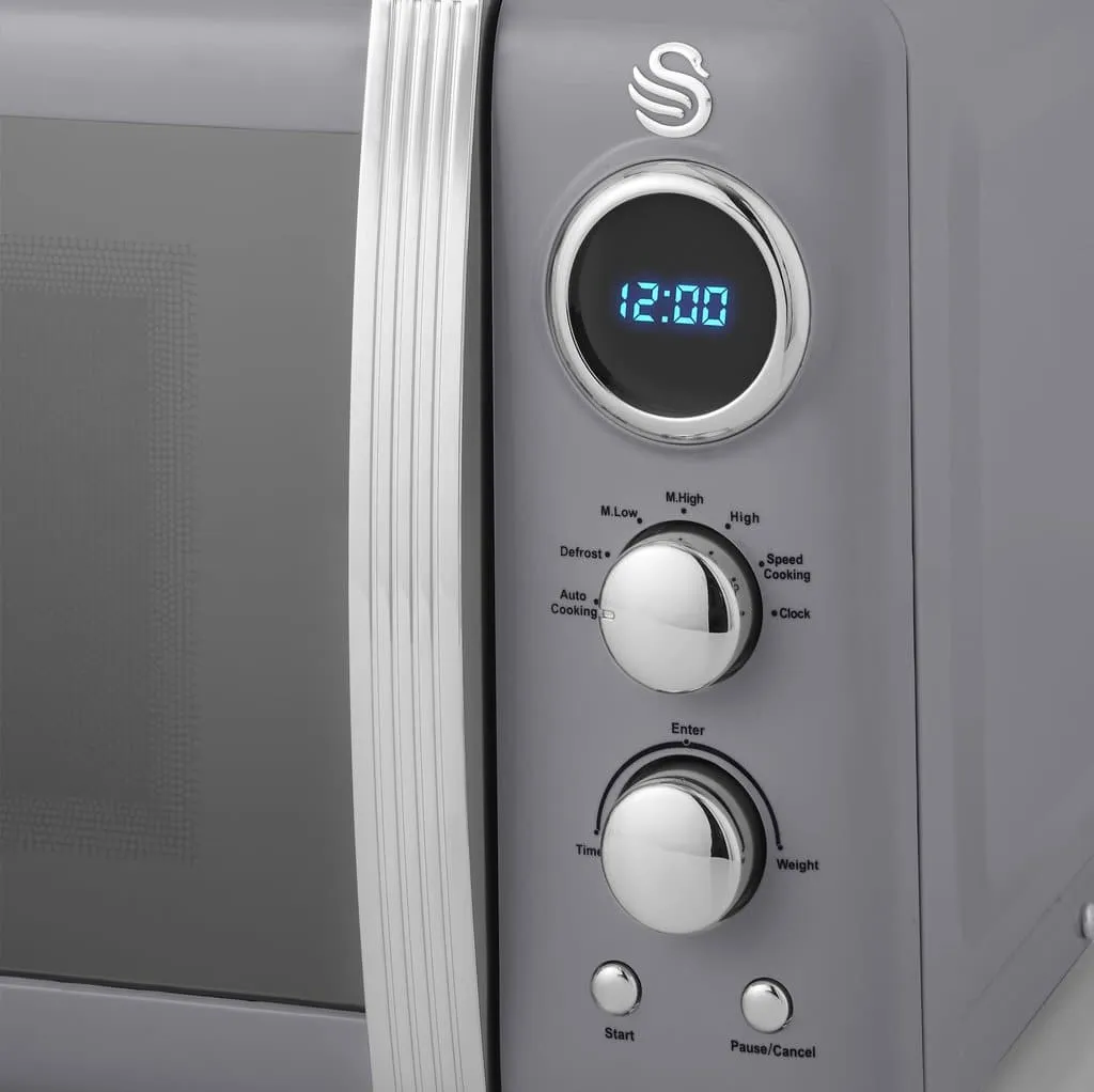 800W Retro Digital Microwave