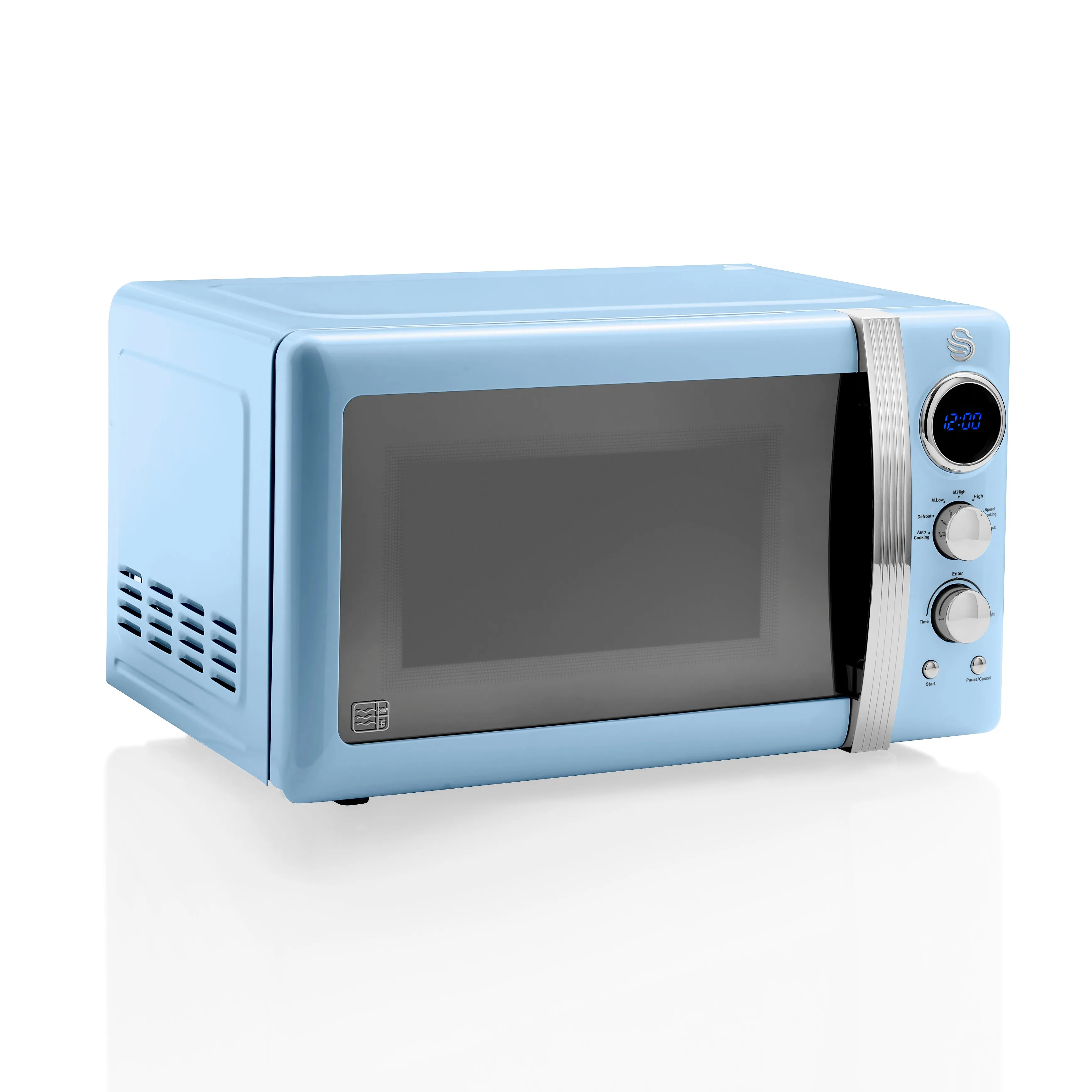 800W Retro Digital Microwave