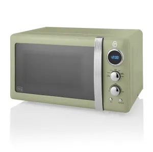 800W Retro Digital Microwave