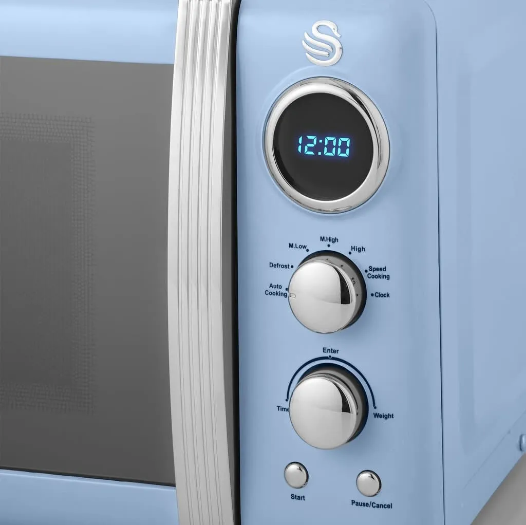 800W Retro Digital Microwave