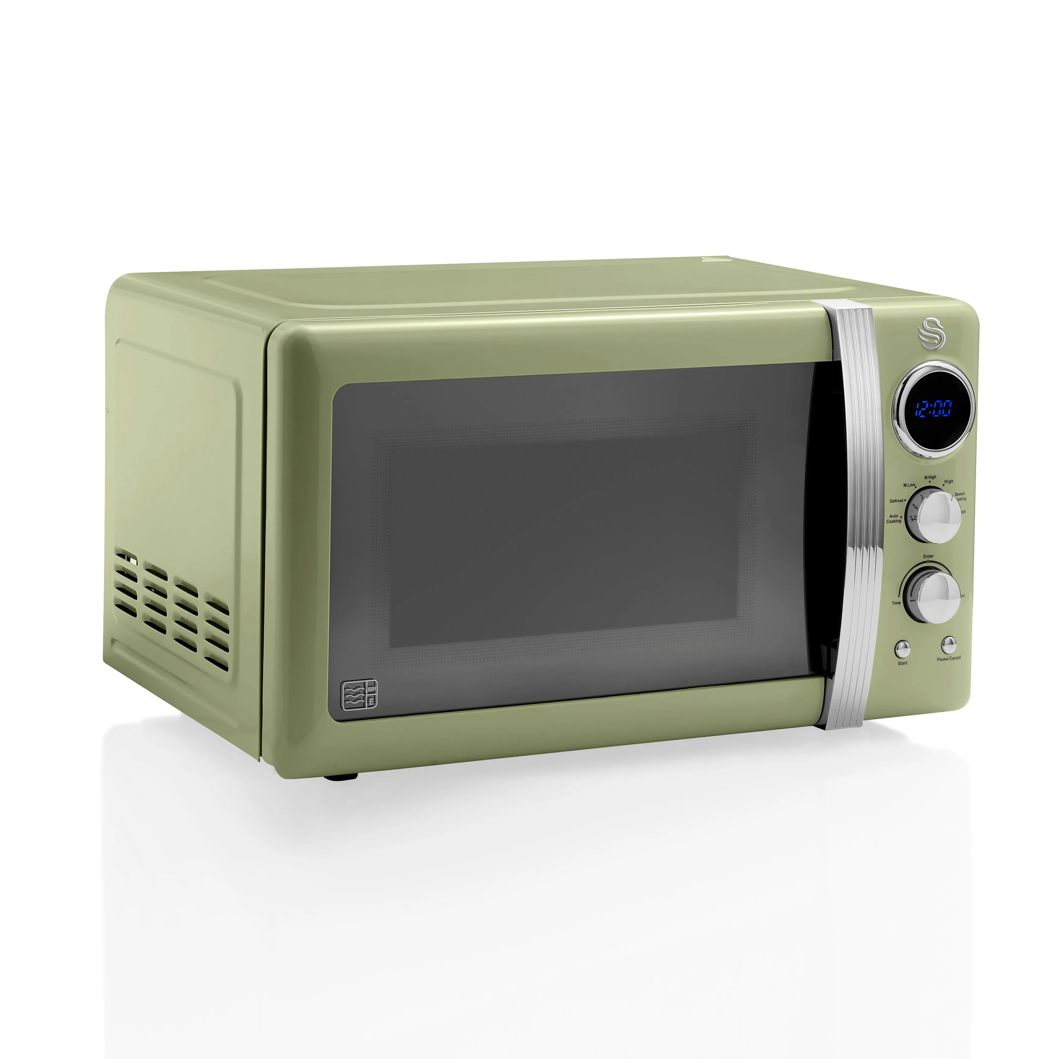 800W Retro Digital Microwave