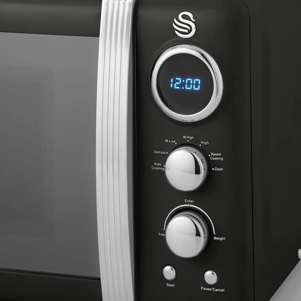 800W Retro Digital Microwave