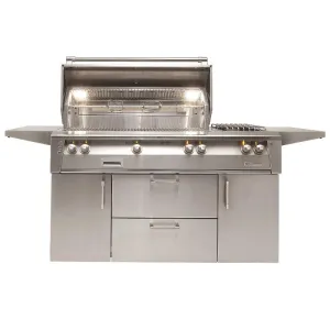 Alfresco ALXE 56" 3-Burner FS NG Grill w/ Rear Infrared Side Burner