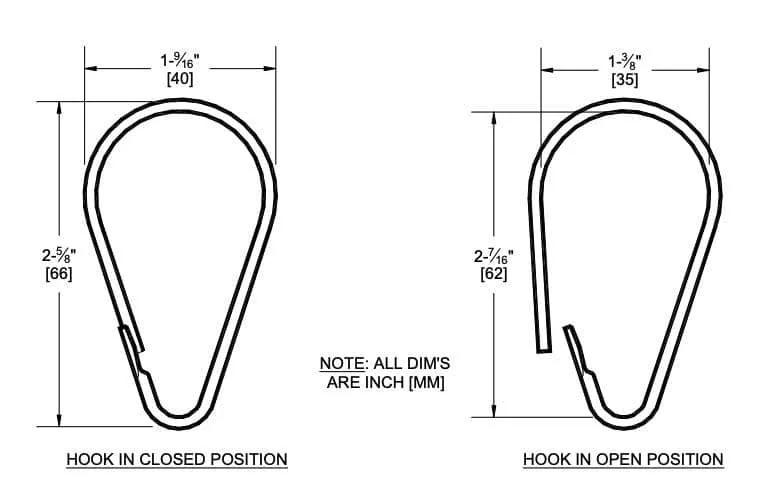 ASI 1200-SHU Commercial Shower Curtain Hook, Stainless Steel