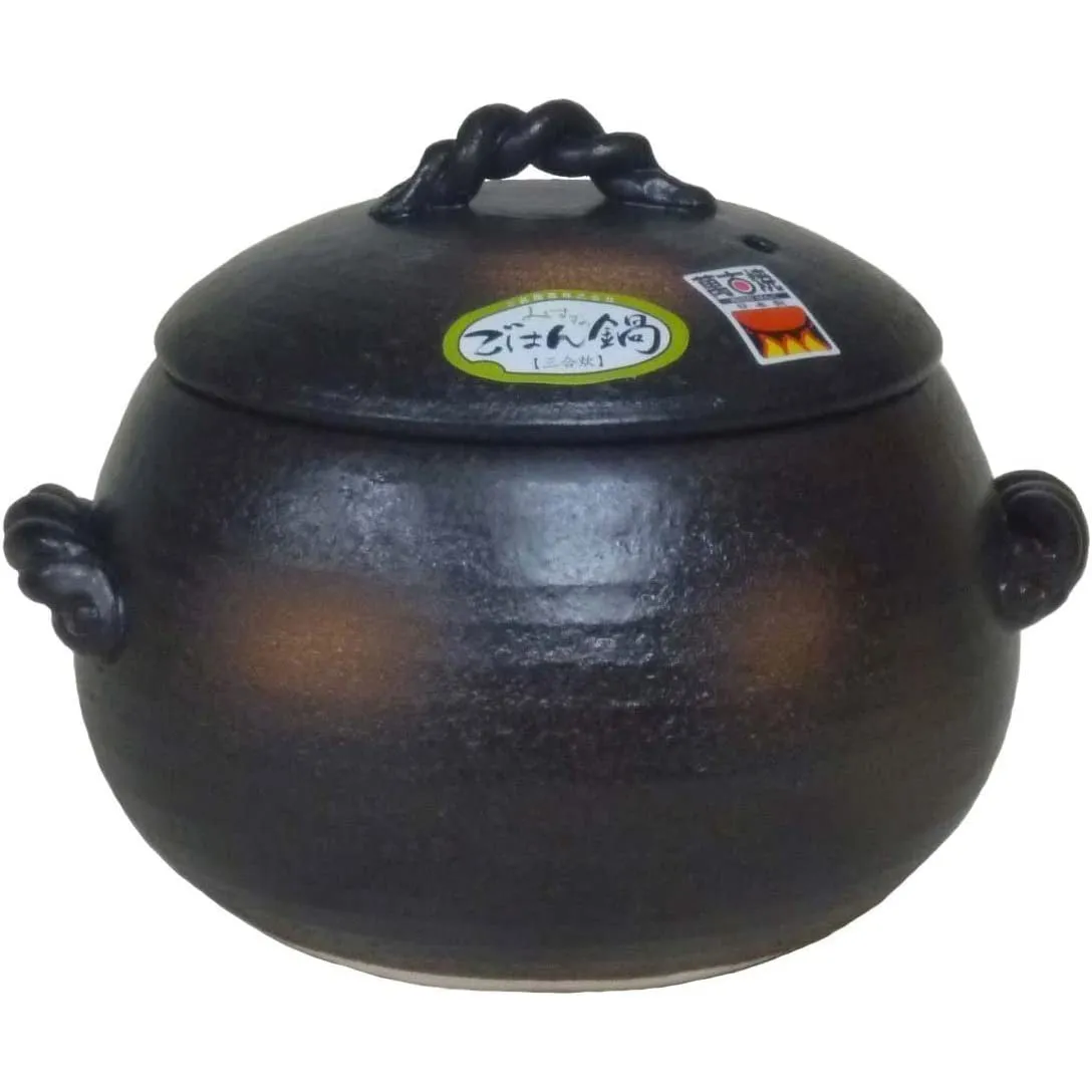 Banko Ware Donabe Rice Pot 7-Go Large Iga Style