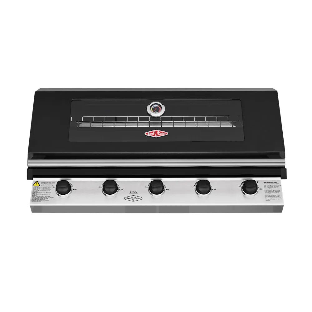 BeefEater 1200 Series 5-Burner Built In BBQ Black Enamel