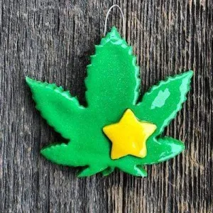 Cannabis Leaf Christmas Ornament