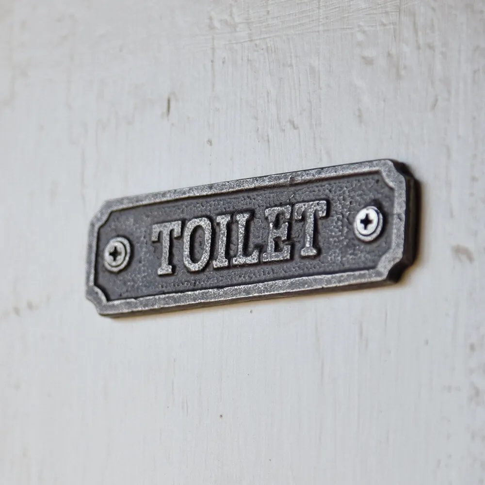 Cast Iron Door Plaque - Toilet