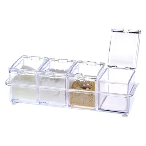 Crystal Seasoning Acrylic Box Pepper Salt Spice Rack