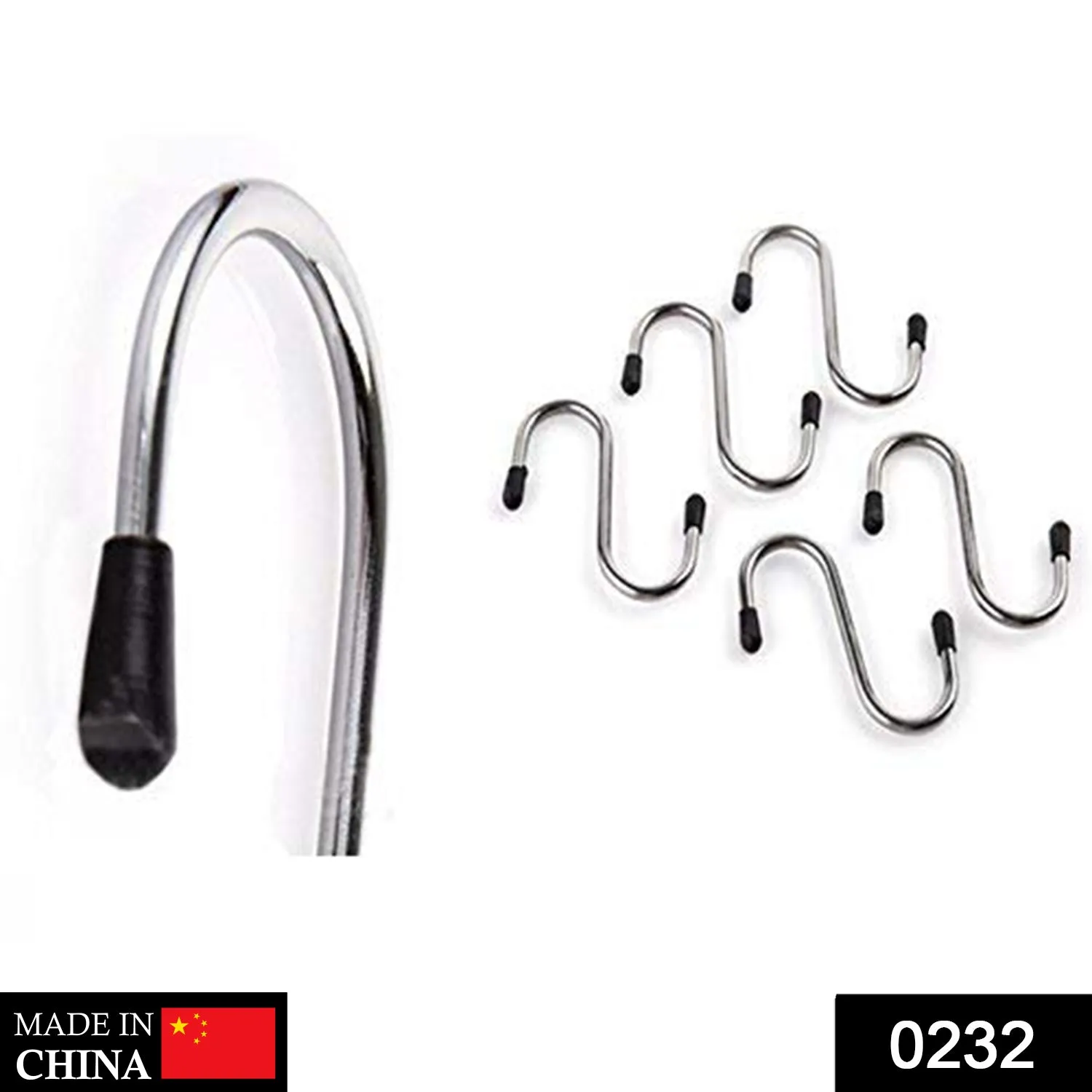 Heavy Duty S-Shaped Stainless Steel Hanging Hooks - 5 pcs