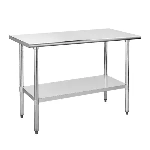 HOCCOT Stainless Steel Table for Prep & Work 24" X 48" inches with Adjustable Shelf