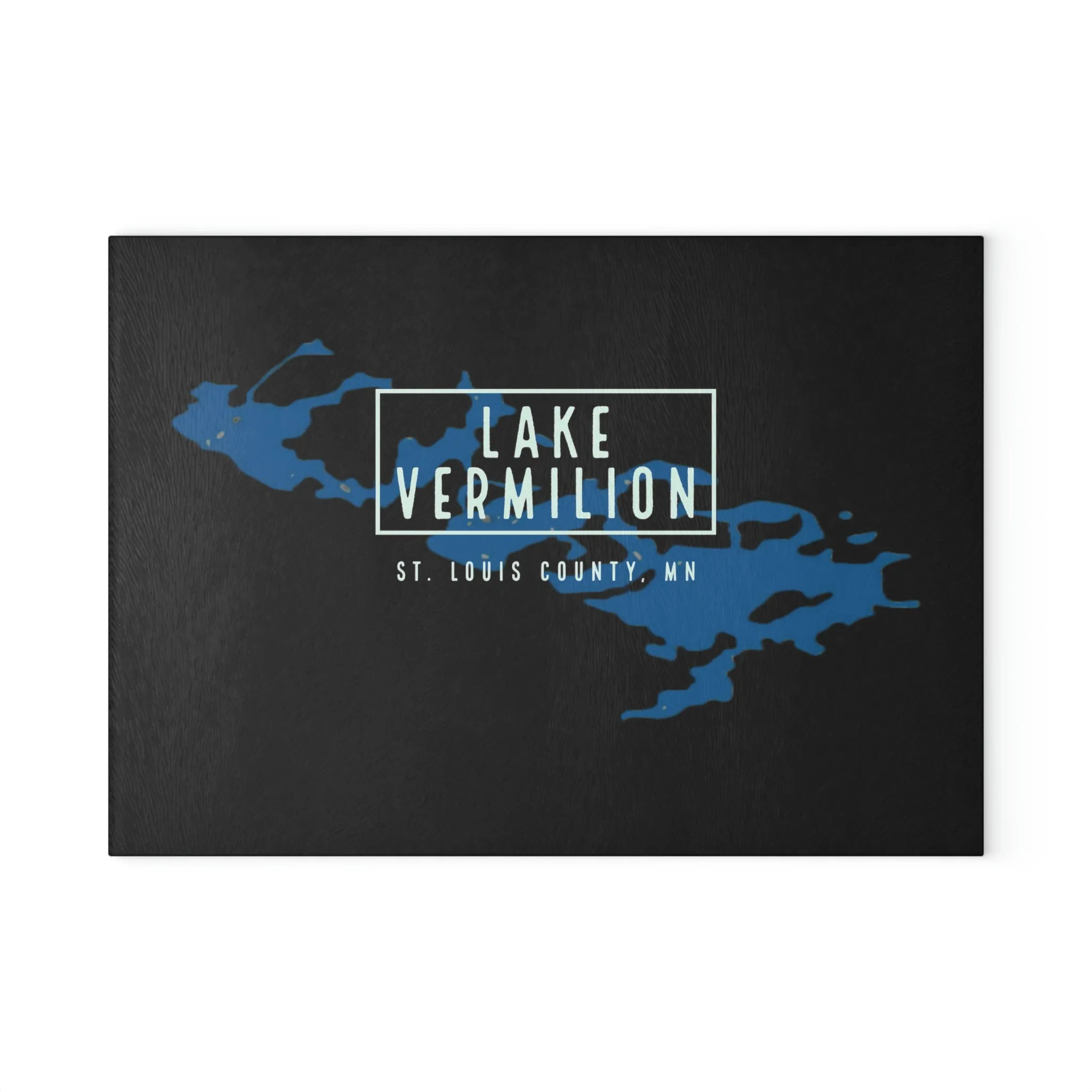 Lake Vermilion - black backed - Glass Cutting Board