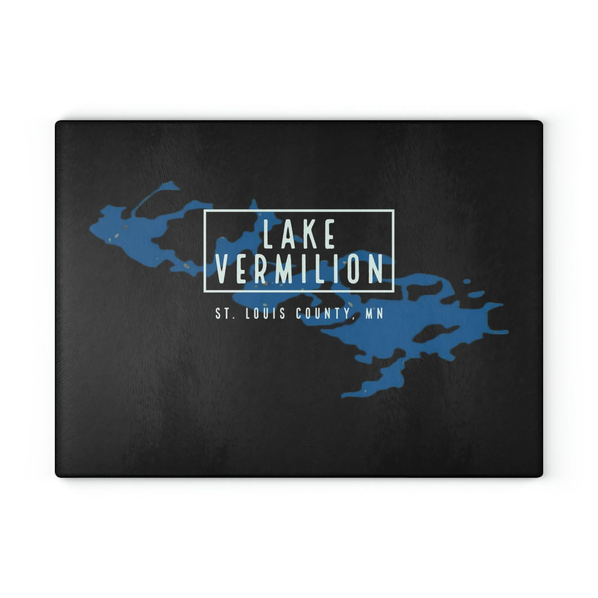 Lake Vermilion - black backed - Glass Cutting Board