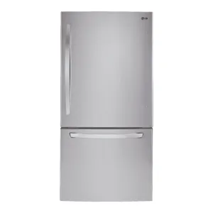 LG - 33" Wide Large Capacity Bottom Freezer Refrigerator - Stainless steel