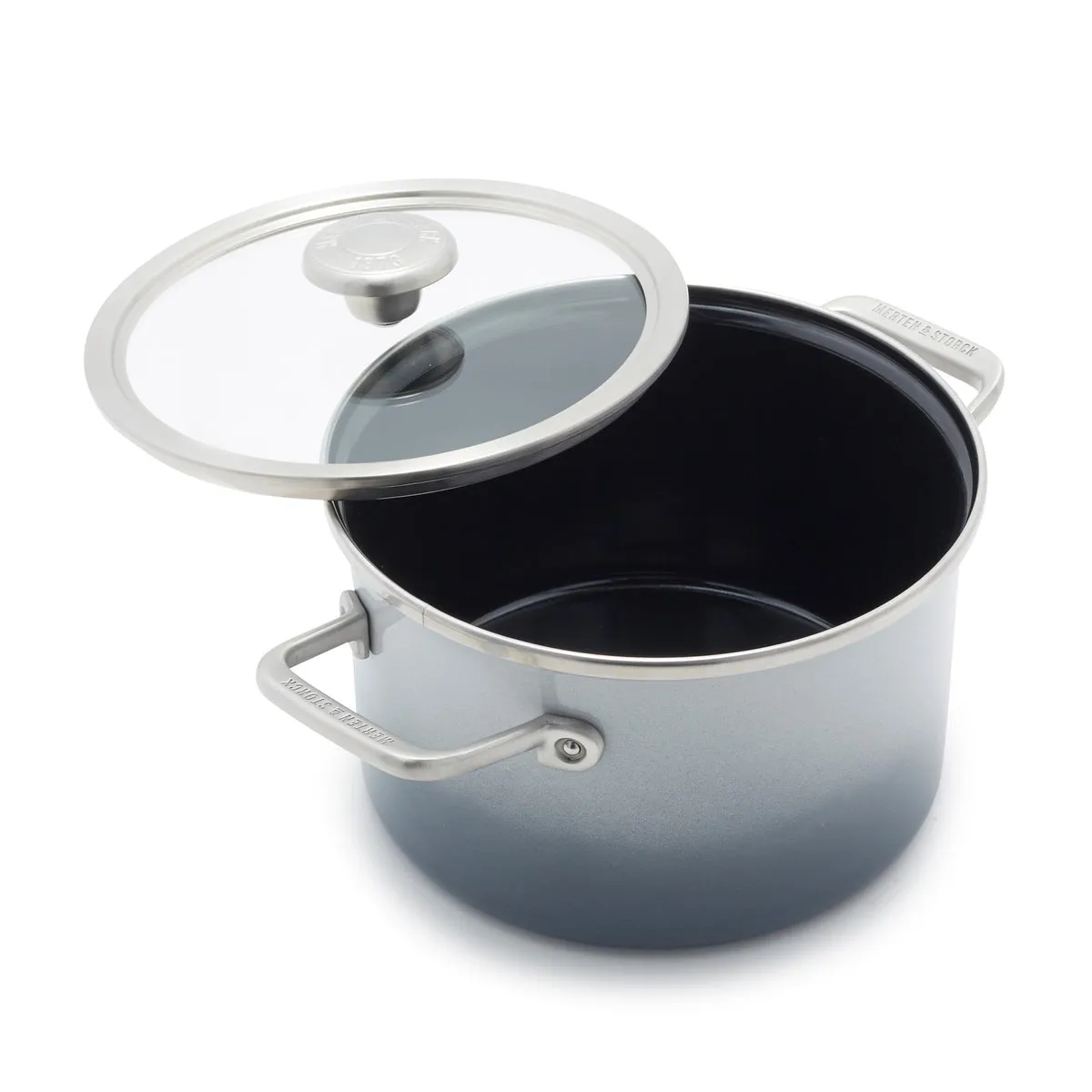 Merten & Storck Steel Core Enameled 4-Quart Stockpot with Lid | Cloud Gray