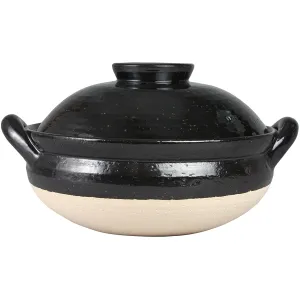 NAGATANIEN Steam Donabe 3-5 People 31cm Black Large Clay Pot