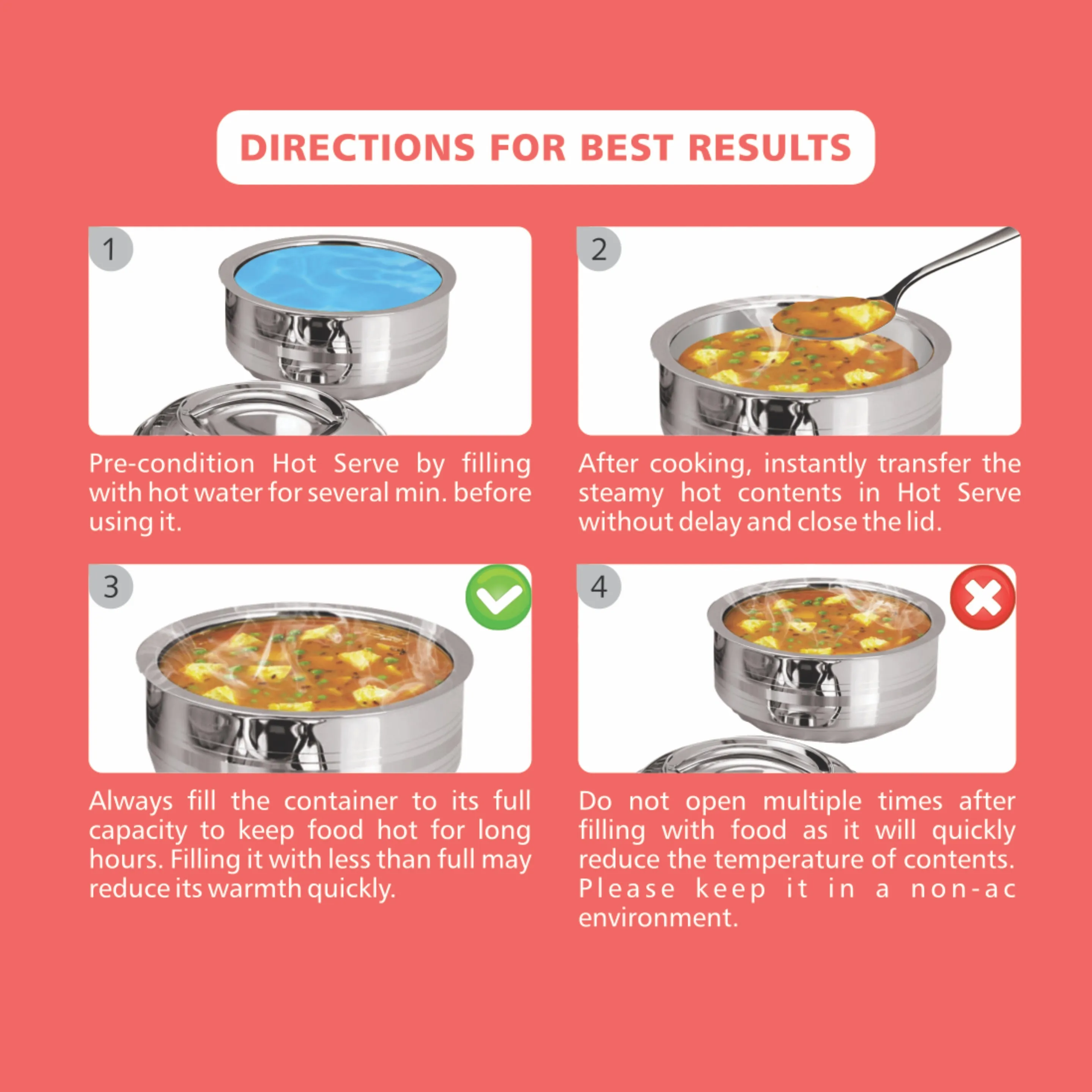 NanoNine Hot Shine 900 ml   1.4 L   1.9 L Double Wall Insulated Hot Pot Stainless- Steel Casserole with Steel Lid.