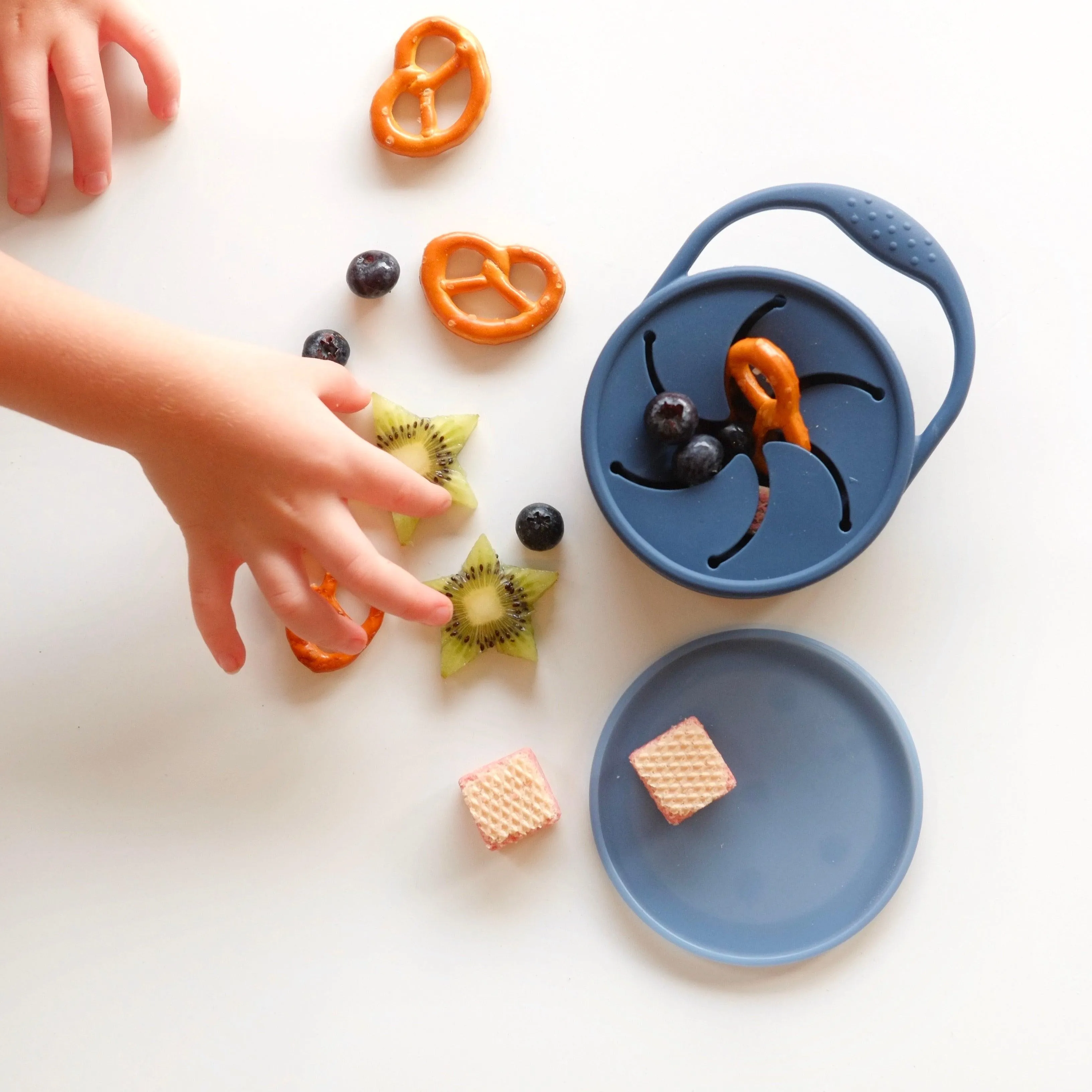 Navy Collapsible Silicone Snack Pot