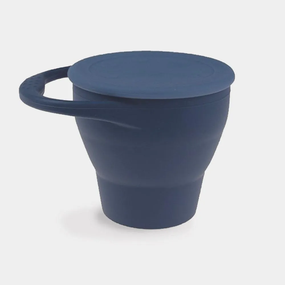 Navy Collapsible Silicone Snack Pot