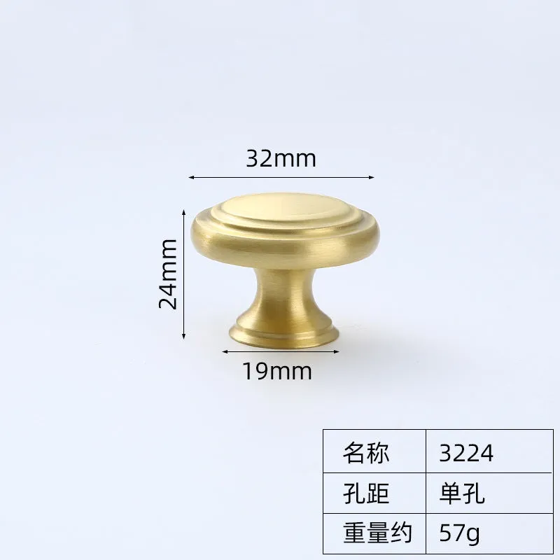 New Chinese Style Copper Brass Handle Hardware Drawer Pure Copper Furniture Golden Cabinet Handle Door and Window Handle