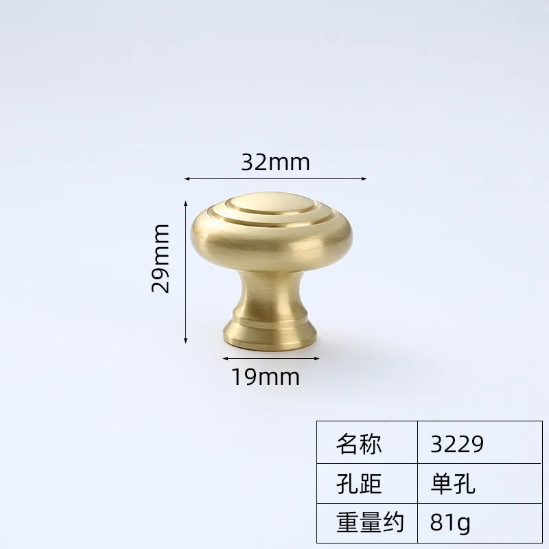 New Chinese Style Copper Brass Handle Hardware Drawer Pure Copper Furniture Golden Cabinet Handle Door and Window Handle