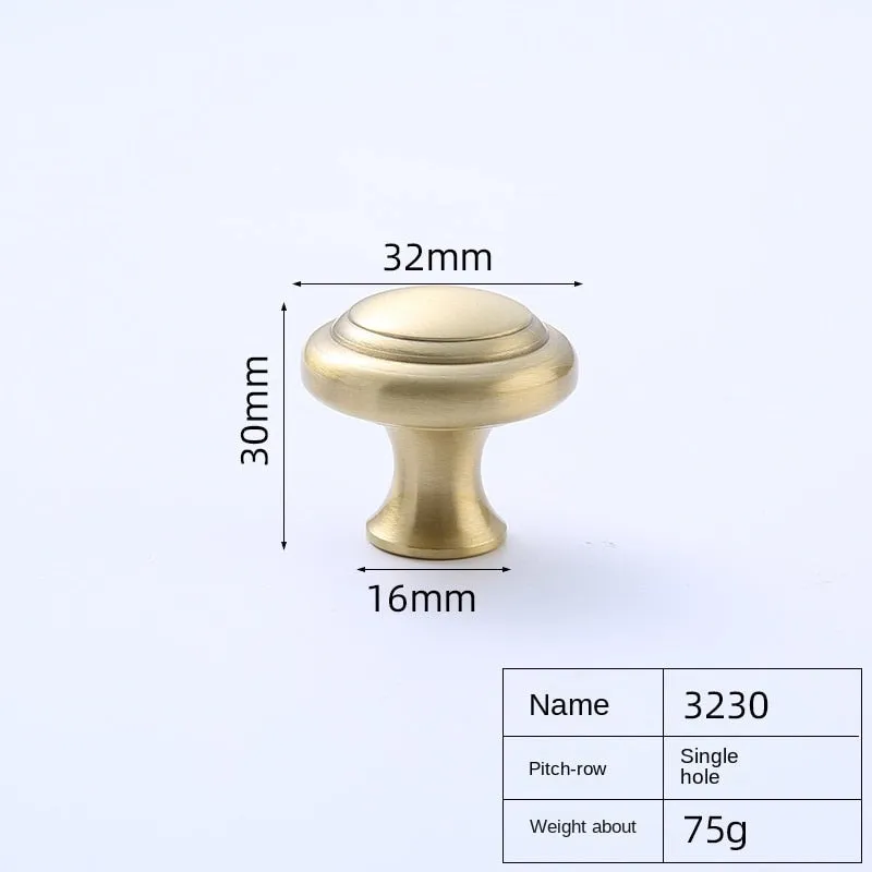 New Chinese Style Copper Brass Handle Hardware Drawer Pure Copper Furniture Golden Cabinet Handle Door and Window Handle