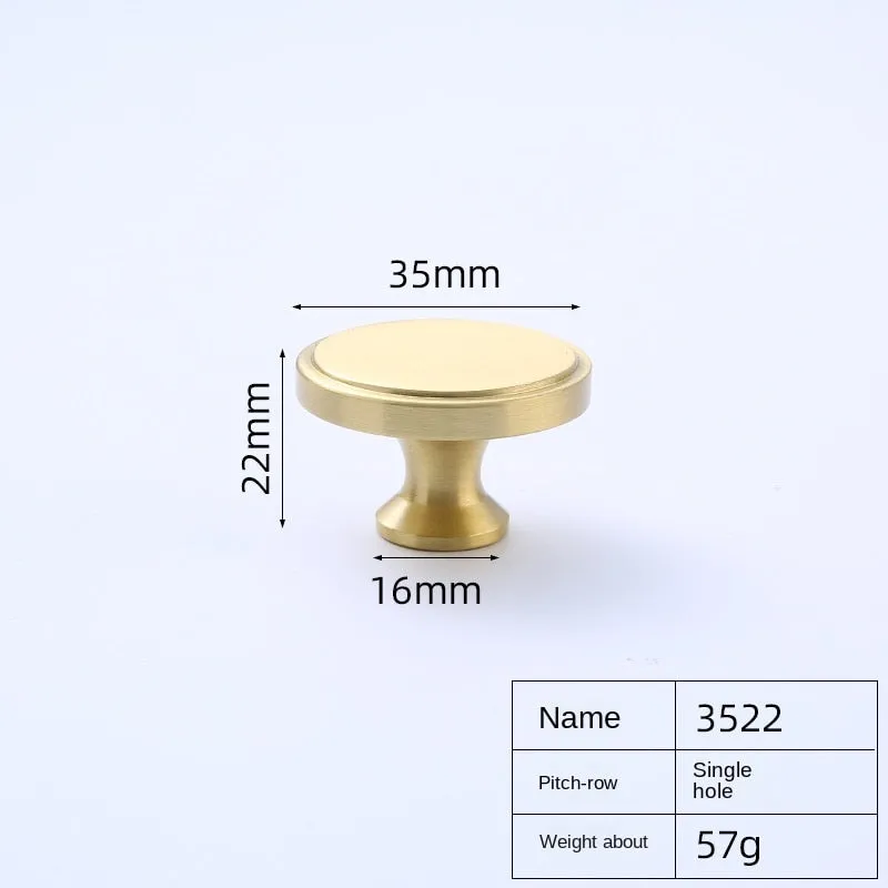 New Chinese Style Copper Brass Handle Hardware Drawer Pure Copper Furniture Golden Cabinet Handle Door and Window Handle