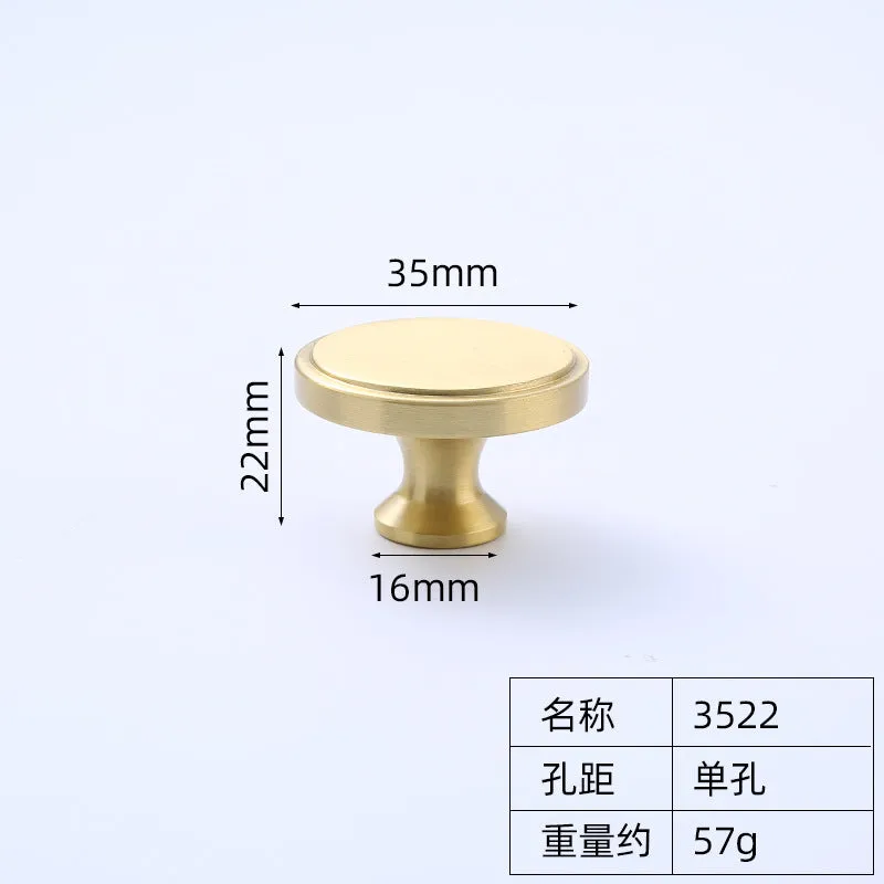 New Chinese Style Copper Brass Handle Hardware Drawer Pure Copper Furniture Golden Cabinet Handle Door and Window Handle