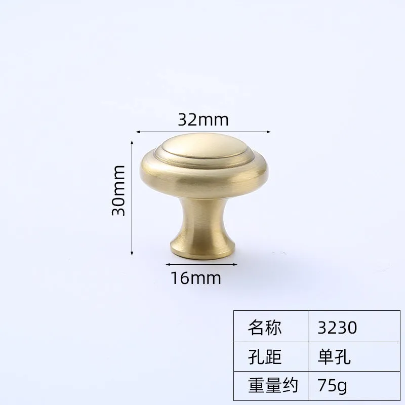 New Chinese Style Copper Brass Handle Hardware Drawer Pure Copper Furniture Golden Cabinet Handle Door and Window Handle