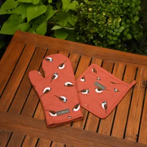 Oven Mitt & Pot Holder Set - Sparrows - Burnt Chilli