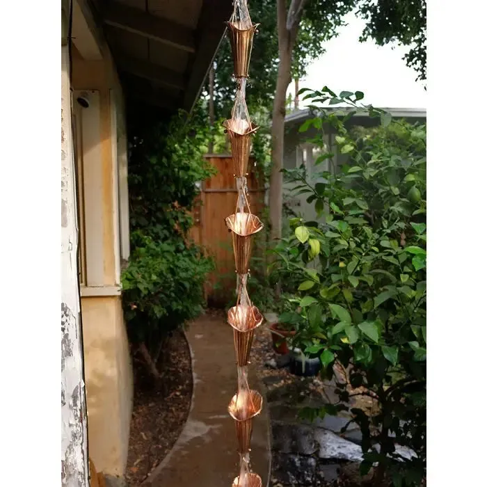 Rain Chain Cala Lily Copper Cups