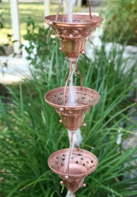 Rain Chain Copper Florence Cup