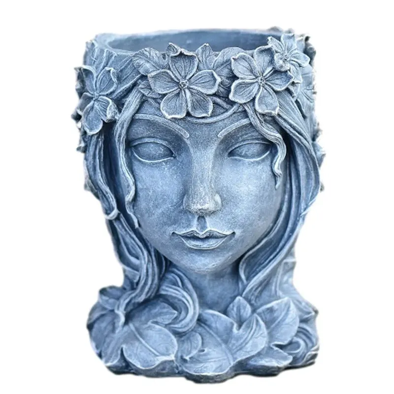 Resin Head Planter Pot Beauty Face Statue