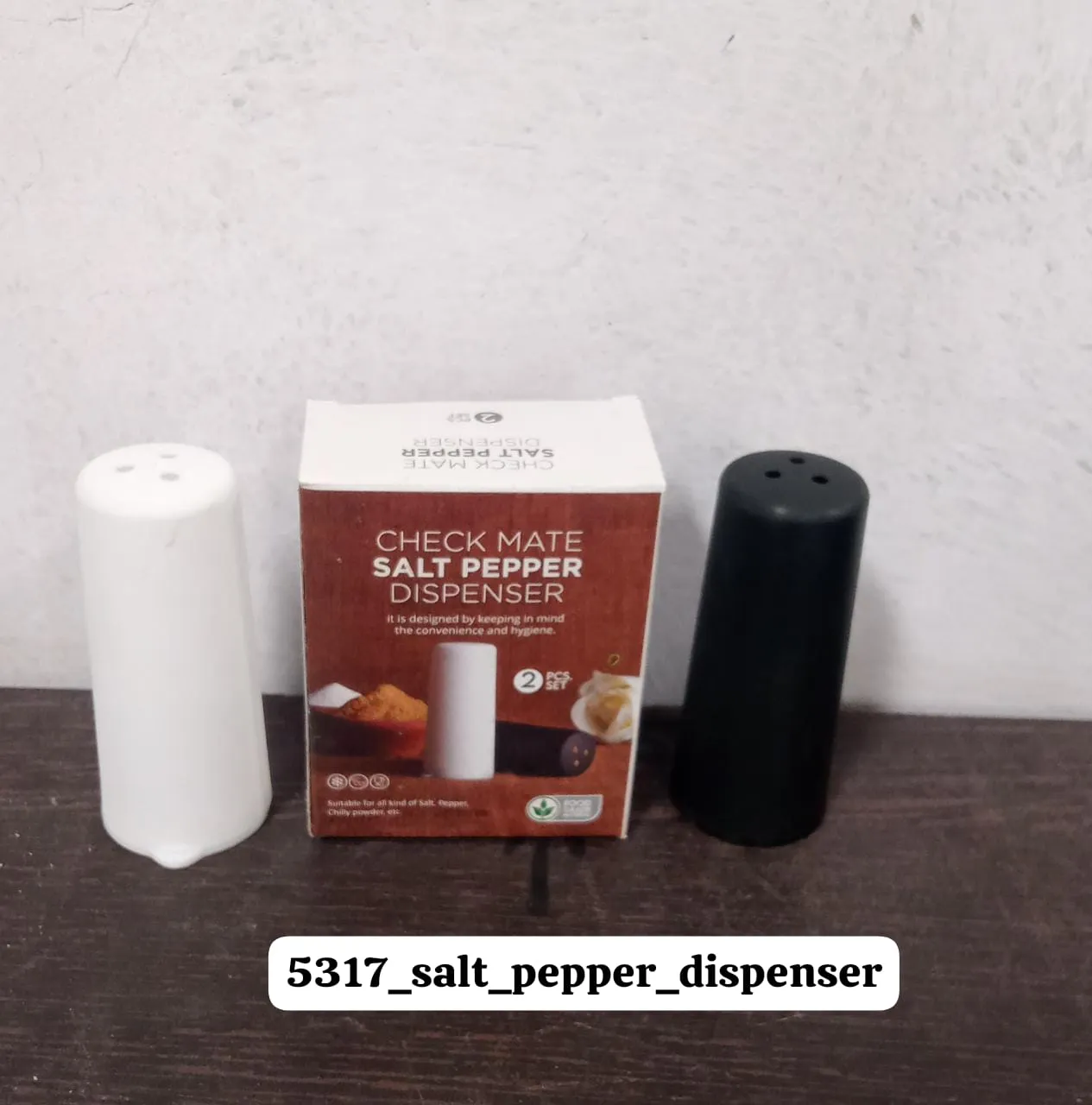 Salt Pepper Dispenser Dining Table Spice Storing Use & New Look Dispenser For Home & Hotel Use (2 Pcs Set)