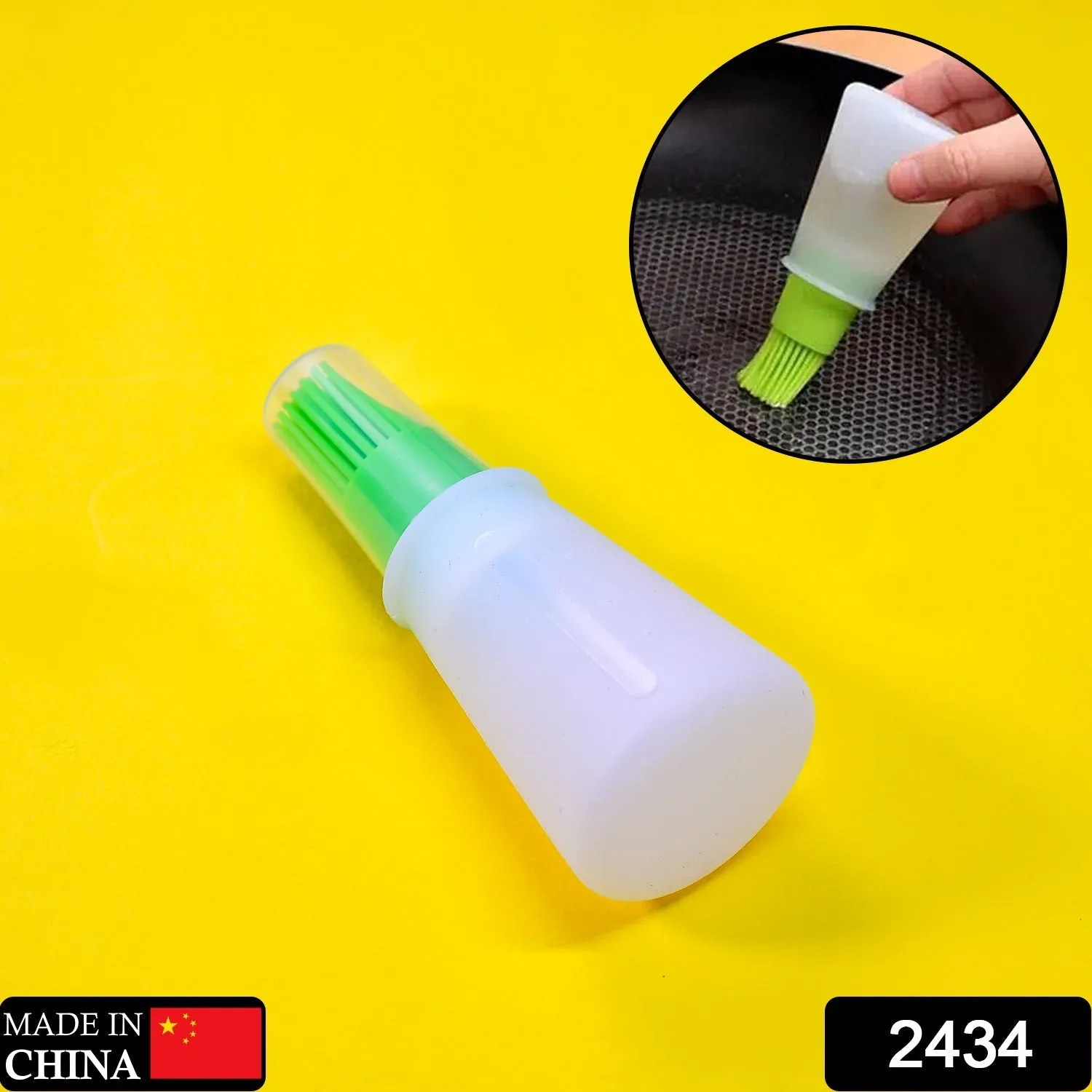 Silicone Cooking Oil Bottle With Basting Brush (Cap Not Include)