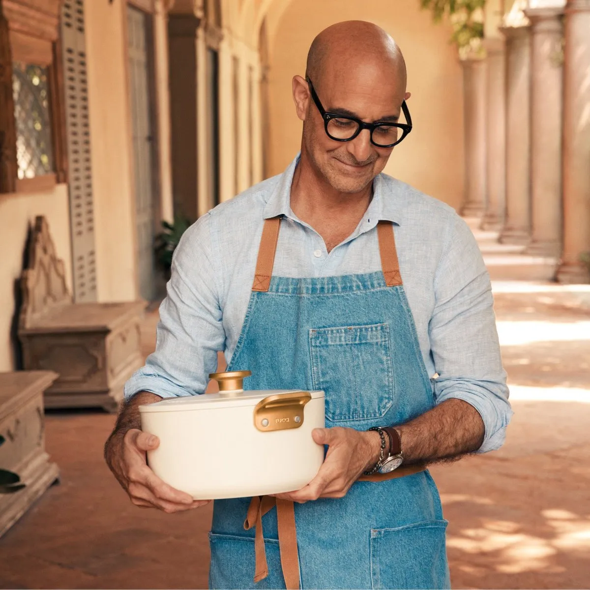 Stanley Tucci™ Ceramic Nonstick 6.5-Quart Dutch Oven | Carrara White